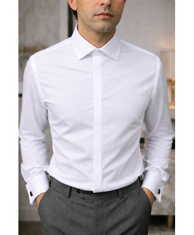 Camicia bianca con doppio polso - Polso Gemelli - Gogolfun.it