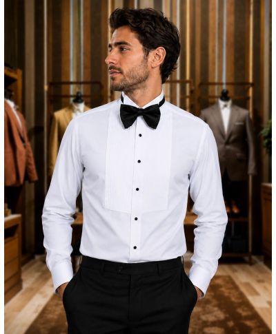 Camicia da smoking con pettorina plissè - Camicie da cerimonia particolari - Gogolfun.it