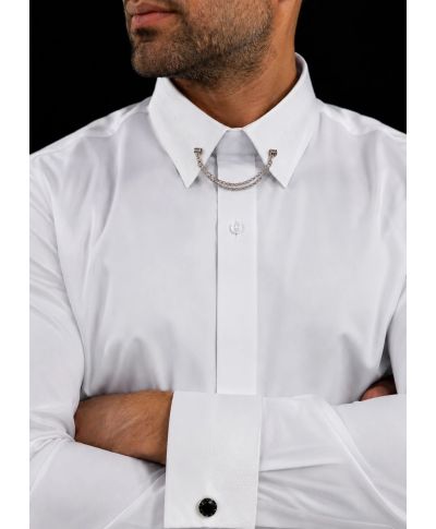 Camicia bianca con collar chain