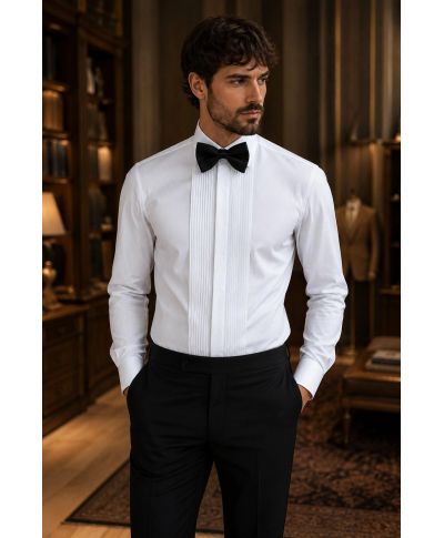 Camicia bianca collo diplomatico - Camicie da smoking particolari - Gogolfun.it