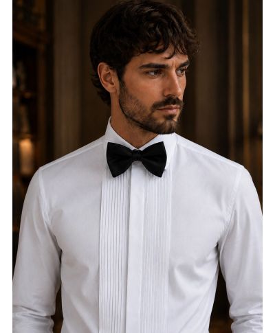 Camicia bianca collo diplomatico - Camicie da smoking particolari - Gogolfun.it