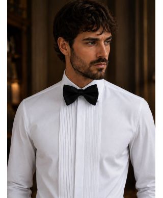 Camicia bianca collo diplomatico - Camicie da smoking particolari - Gogolfun.it