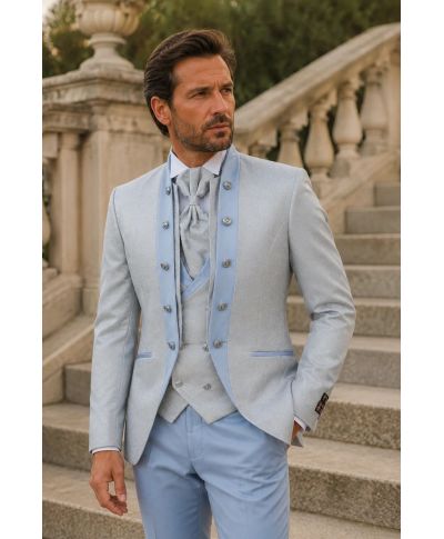 Abito sposo azzurro chiaro con gilet - Roberto