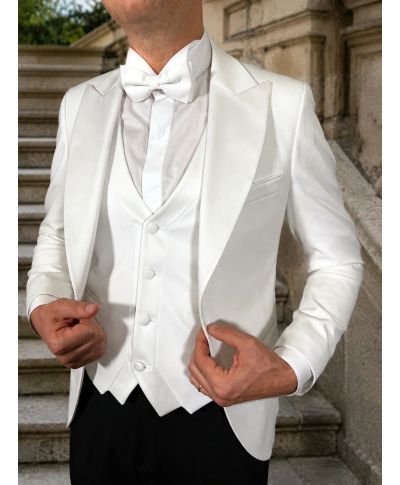 Smoking uomo bianco - Jeffrey - Smoking sposo particolare - Gogolfun.it