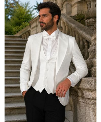 Smoking uomo bianco - Jeffrey - Smoking sposo particolare - Gogolfun.it