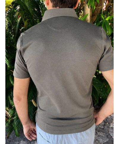 Polo uomo verde, con  Zip - Piquet  - Modello Claudio