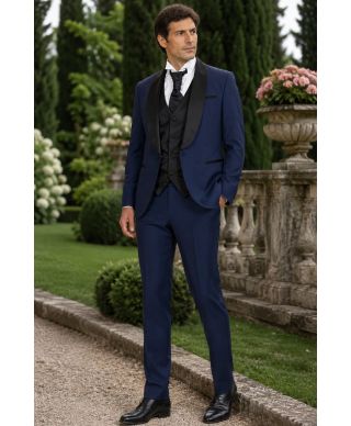 Smoking uomo blu con gilet - Ikaro - Abiti da cerimonia uomo online - Gogolfun.it