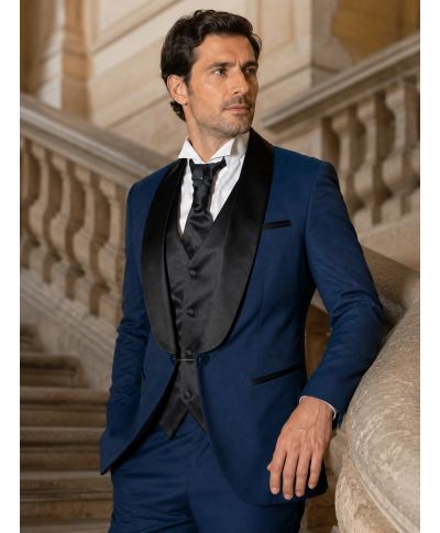 Smoking uomo blu con gilet - Ikaro - Abiti da cerimonia uomo online - Gogolfun.it