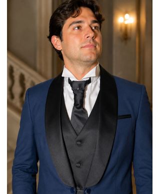 Smoking uomo blu con gilet - Ikaro - Abiti da cerimonia uomo online - Gogolfun.it