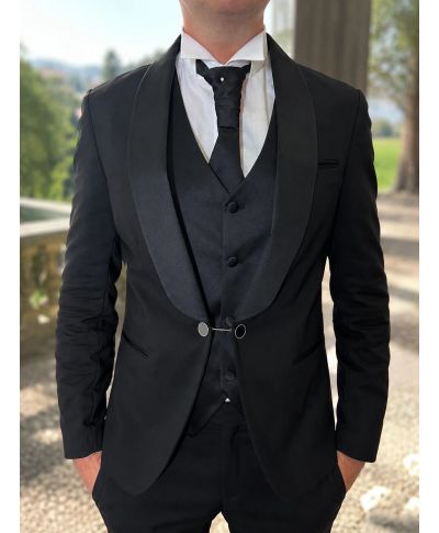 Smoking uomo nero con gilet - Ikaro - Abiti da cerimonia uomo online - Gogolfun.it