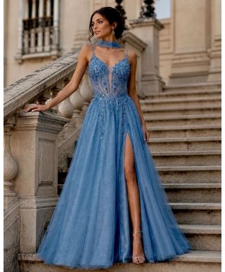 Abito da cerimonia in tulle con corpetto lavorato - Deosia - Abiti diciottesimo e matrimonio - Gogolfun.it