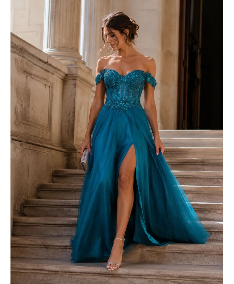 Vestito da cerimonia con gonna in tulle - Loira - Abiti da cerimonia online - Gogolfun.it