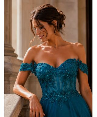 Vestito da cerimonia con gonna in tulle - Loira - Abiti da cerimonia online - Gogolfun.it