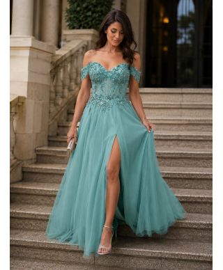 Vestito da cerimonia con gonna in tulle - Loira