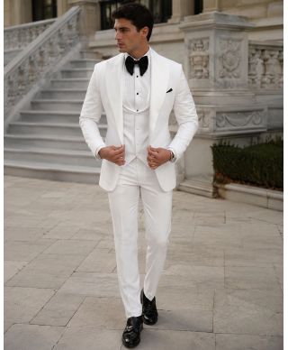 Smoking uomo bianco con gilet - Verdadero - Abiti da sposo gogolfun.it
