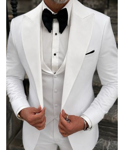 Smoking uomo bianco con gilet - Verdadero - Abiti da sposo gogolfun.it