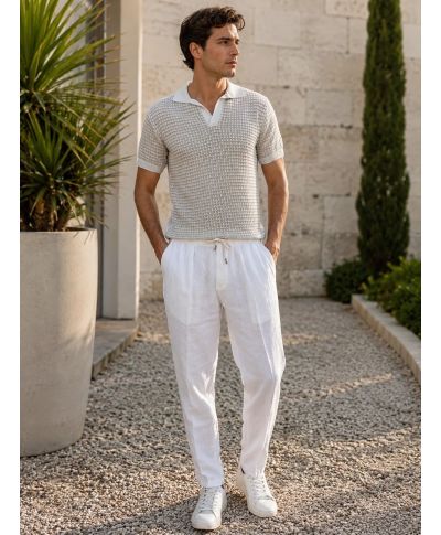 Pantalaccio bianco in lino Paul Miranda - Riviera