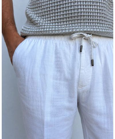 Pantalaccio bianco in lino Paul Miranda - Riviera