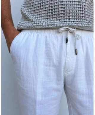 Pantalaccio bianco in lino Paul Miranda - Riviera