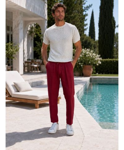 Pantaloni con coulisse in lino Paul Miranda - Riviera - Gogolfun.it