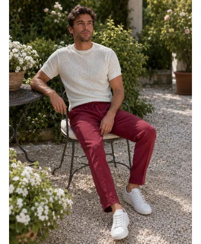 Pantaloni con coulisse in lino Paul Miranda - Riviera - Gogolfun.it