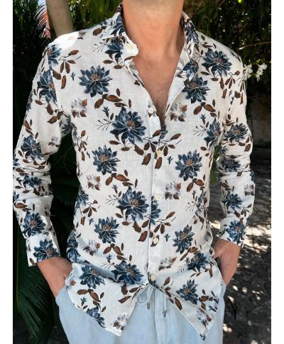 Camicia uomo estiva fantasia floreale - Key Jey