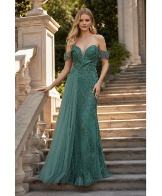 Abito elegante verde da cerimonia -  Turazia - Abiti da cerimonia online - Gogolfun.it