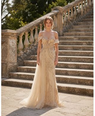 estito elegante oro da cerimonia -  Turazia - Vesititi da cerimonia online - Gogolfun.it