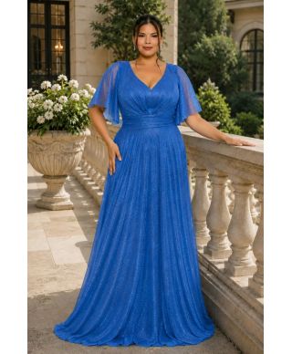 Vestito lungo elegante da cerimonia, azzurro - Sherry