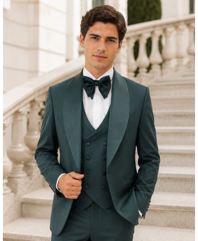 Smoking verde con gilet - Pascalino - Abiti da cerimonia uomo - Gogolfun.it