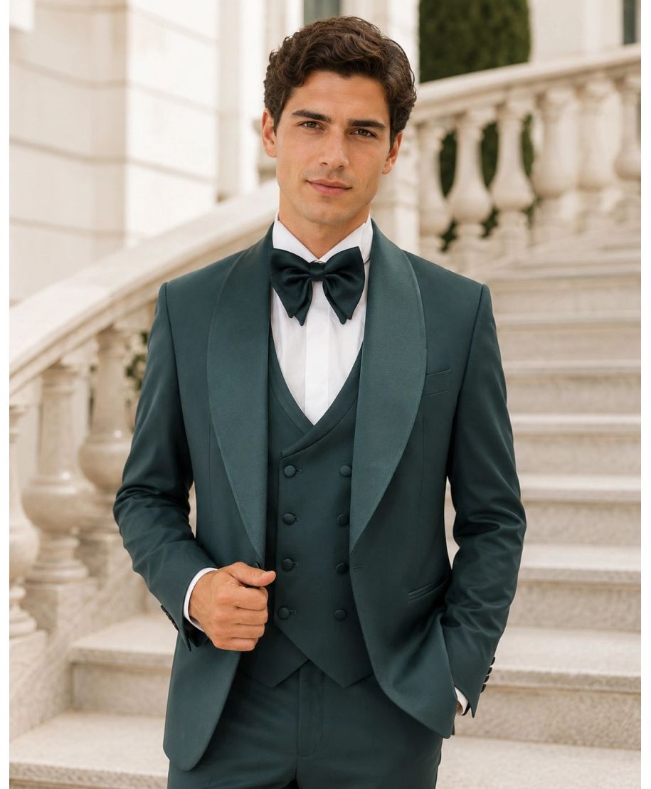 Smoking verde con gilet - Pascalino - Abiti da cerimonia uomo - Gogolfun.it
