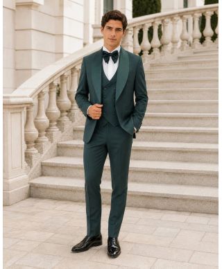 Smoking verde con gilet - Pascalino