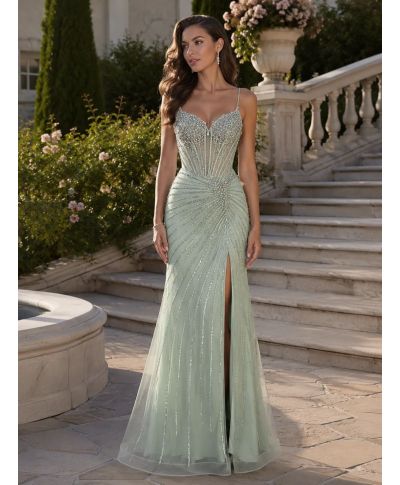 Abito da cerimonia con strass - Athena - Abiti da cerimonia online - Gogolfun.it