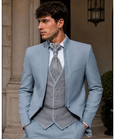 Abito sposo azzurro chiaro con gilet - Roberto