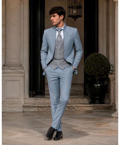 Abito sposo azzurro chiaro con gilet - Roberto