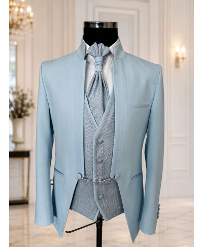 Abito sposo azzurro chiaro con gilet - Roberto
