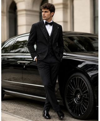 Smoking uomo nero con strass - Avignone - Smoking diciottesimo compleanno - Gogolfun.it