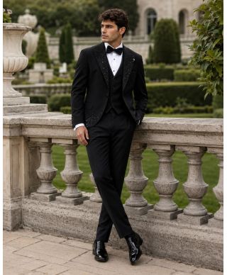 Smoking uomo nero con strass - Avignone - Smoking diciottesimo compleanno - Gogolfun.it