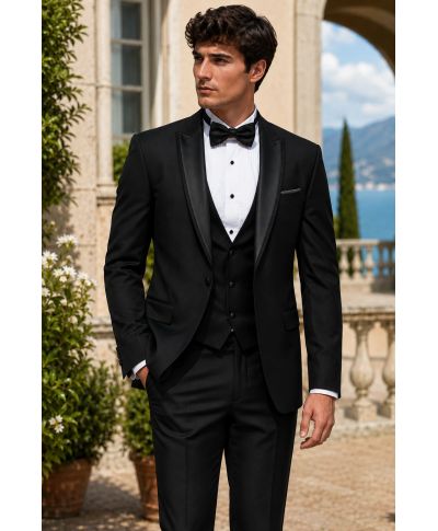 Smoking uomo nero con rever particolare - Annecy - Smoking uomo online - Gogolfun.it