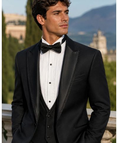 Smoking uomo nero con rever particolare - Annecy - Smoking uomo online - Gogolfun.it