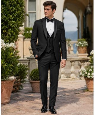 Smoking uomo nero con rever particolare - Annecy - Smoking uomo online - Gogolfun.it
