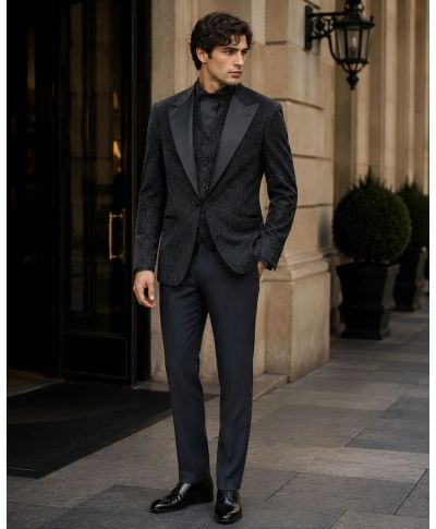 Smoking nero, con gilet - Glitterato