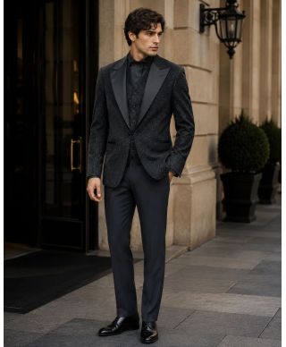 Smoking uomo nero con giacca glitter - Usco