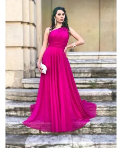 Vestito monospalla, Fuxia - Da cerimonia
