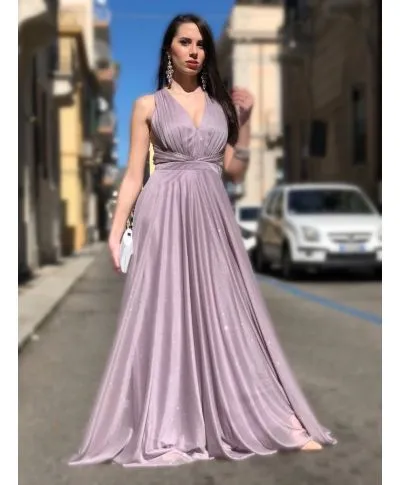 Vestito elegante - Schiena scoperta - Tessuto brillantinoso