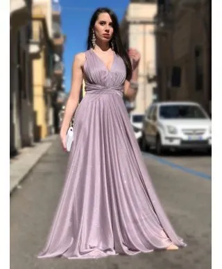 Vestito elegante - Schiena scoperta - Tessuto brillantinoso
