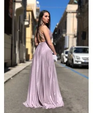 Vestito elegante - Schiena scoperta - Tessuto brillantinoso