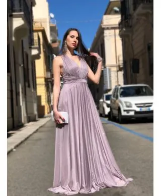 Vestito elegante - Schiena scoperta - Tessuto brillantinoso