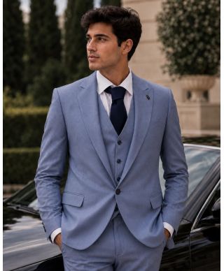Abito uomo con gilet, estivo - Modello Joe, tessuto particolare