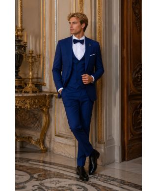 Abito con gilet, gessato - Gilet doppiopetto
